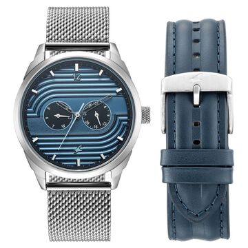 Fastrack 2X Edit Slate Blue Dial Interchangeable Strap Watch for Guys
