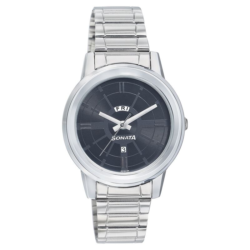 Sonata Quartz Analog with Day and Date Black Dial Strap Watch for Men - image number 0