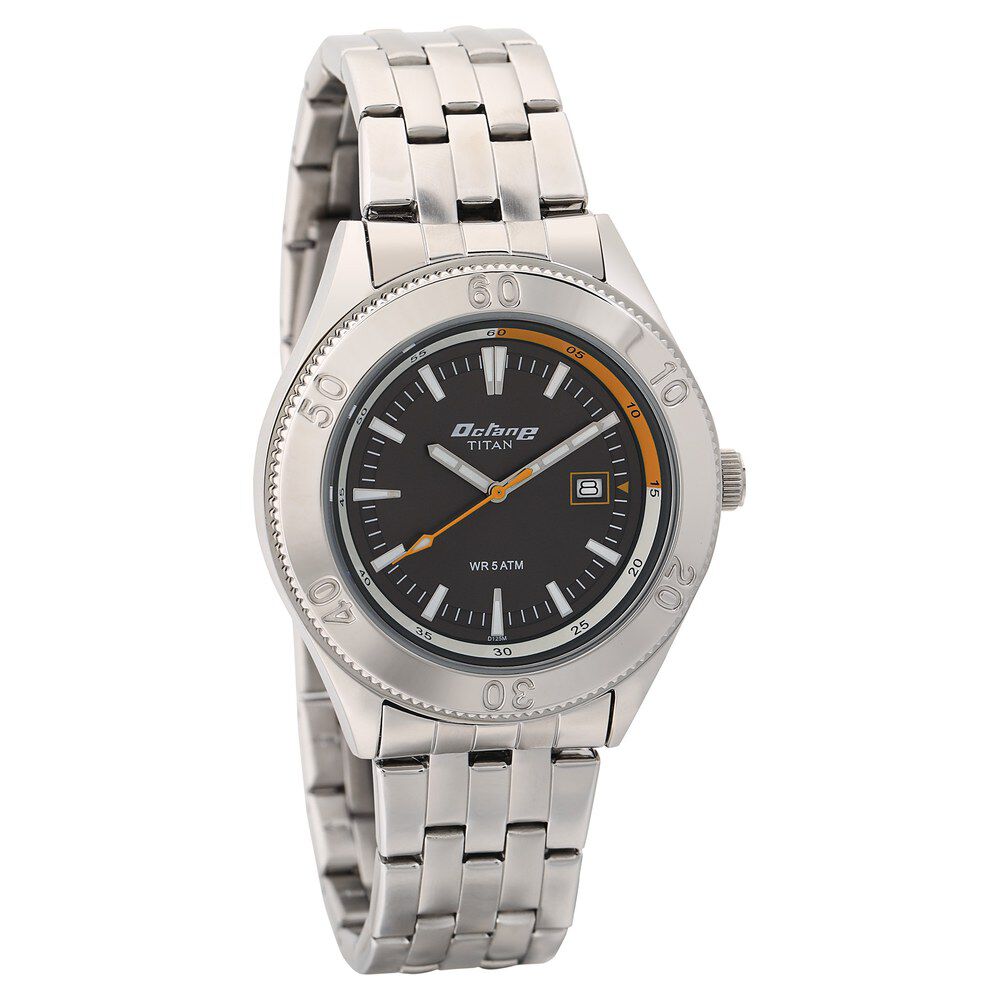 Buy Online Titan Octane Grey Dial Analog with Date Stainless Steel