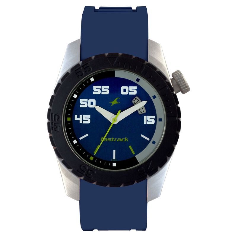 Fastrack Quartz Analog with Date Blue Dial Plastic Strap Watch for Guys - image number 0