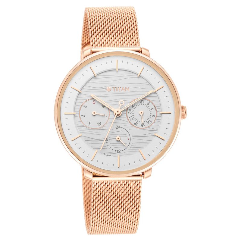 Titan Womens's Svelte Silver: Multi-Function Watch Metal Strap - image number 0