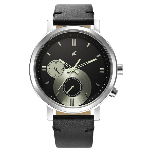 Fastrack Tick Tock Black Dial Quartz Multifunction Watch for Guys - image number 1