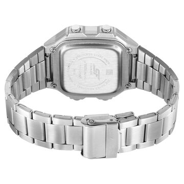 SF Digital Dial Silver Stainless Steel Strap Watch For Unisex