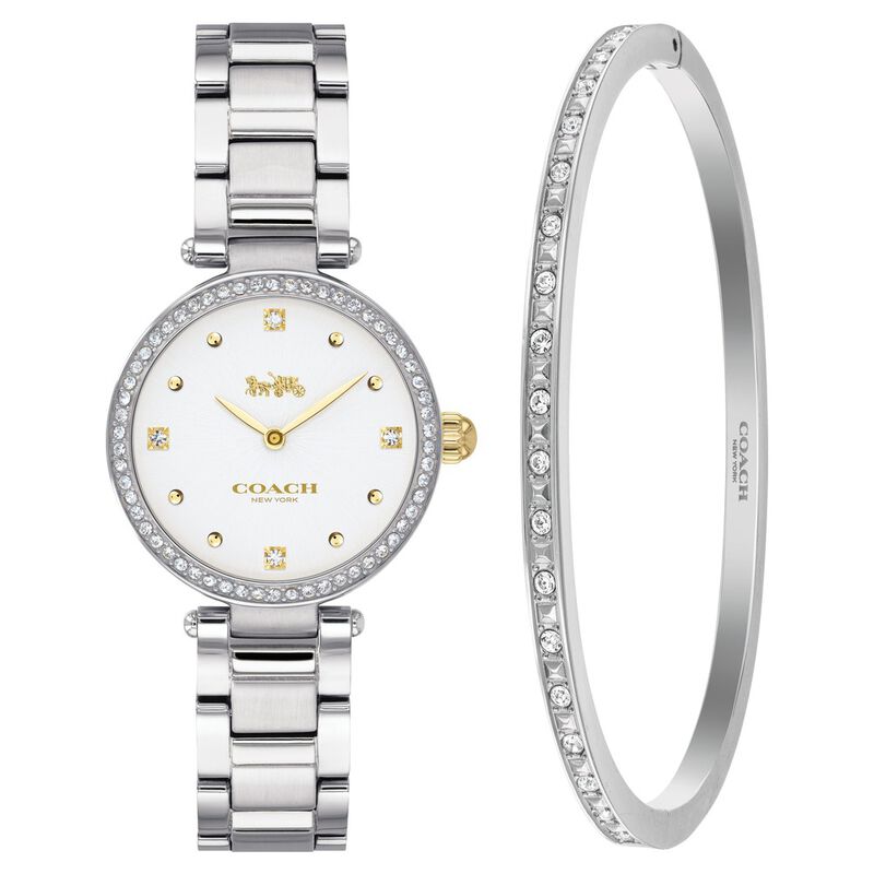 Coach Quartz Analog Silver Dial Stainless Steel Strap Watch for Women