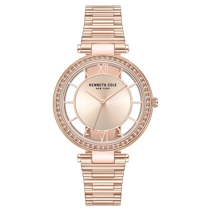 Kenneth Cole Quartz Analog Rose Gold Dial Stainless Steel Strap Watch for Women