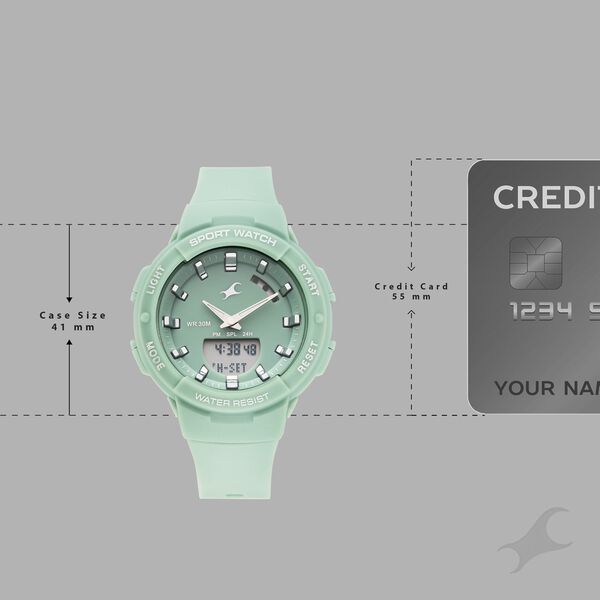 Fastrack StreetStyle Quartz Analog Green Dial Green Plastic Strap Watch For Girls - image number 3