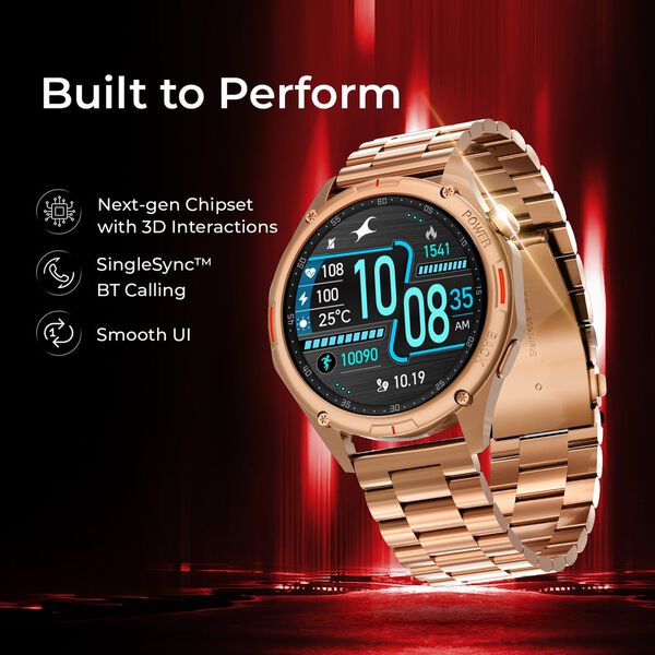 Fastrack Marvellous FX1 Unisex Smart Watch With Rose Gold Metal Strap - image number 3