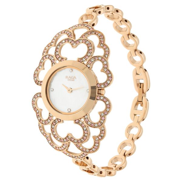 Titan Raga Moonlight Mother of Pearl Dial Women Watch With Metal Strap - image number 1