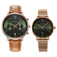 Titan Bandhan Quartz Analog with Date Green Leather and Stainless Steel Strap for Couple - image number 0
