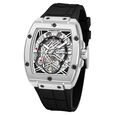Kenneth Cole Automatic Silver Dial Black Colour Silicone Strap Watch For Men - image number 1