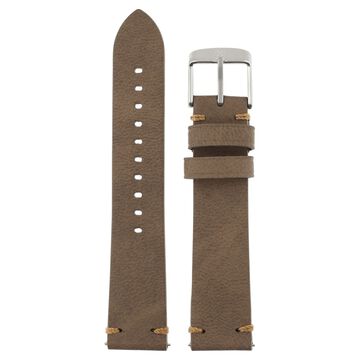 20 mm Brown Genuine Leather Strap for Men
