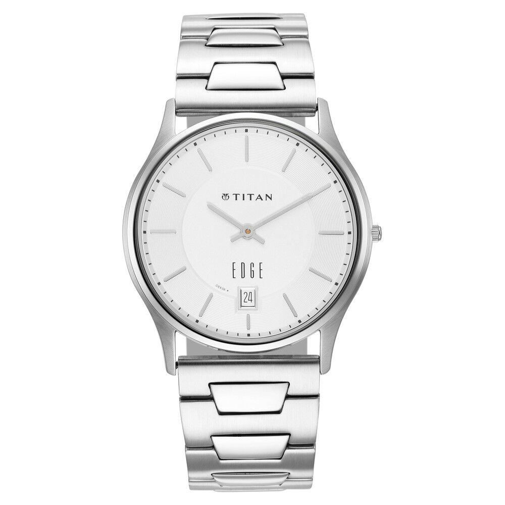 Buy Online Titan Quartz Analog with Date Silver Dial Stainless