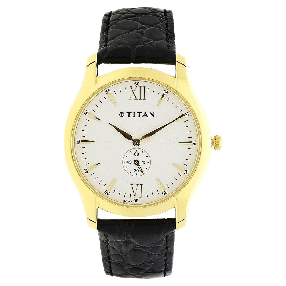 Buy Online Titan Quartz Analog White Dial Metal Strap Watch for Men 1616yl01 Titan