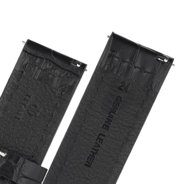 24 mm Black Genuine Leather Straps for Men - image number 4