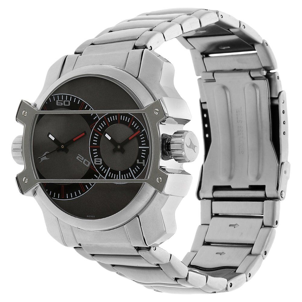Buy Online Fastrack Quartz Analog Grey Dial Stainless Steel Strap