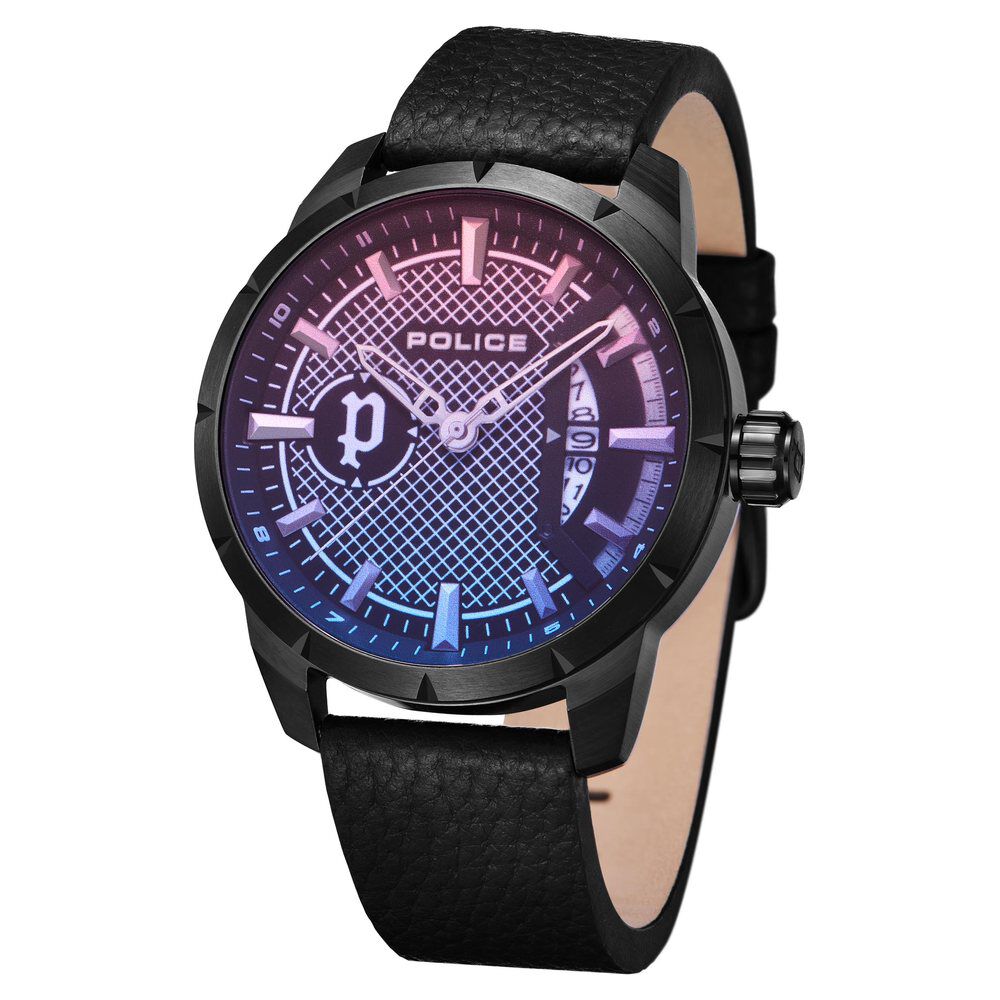 Buy Online Police Quartz Analog with Date Grey Dial Leather Strap