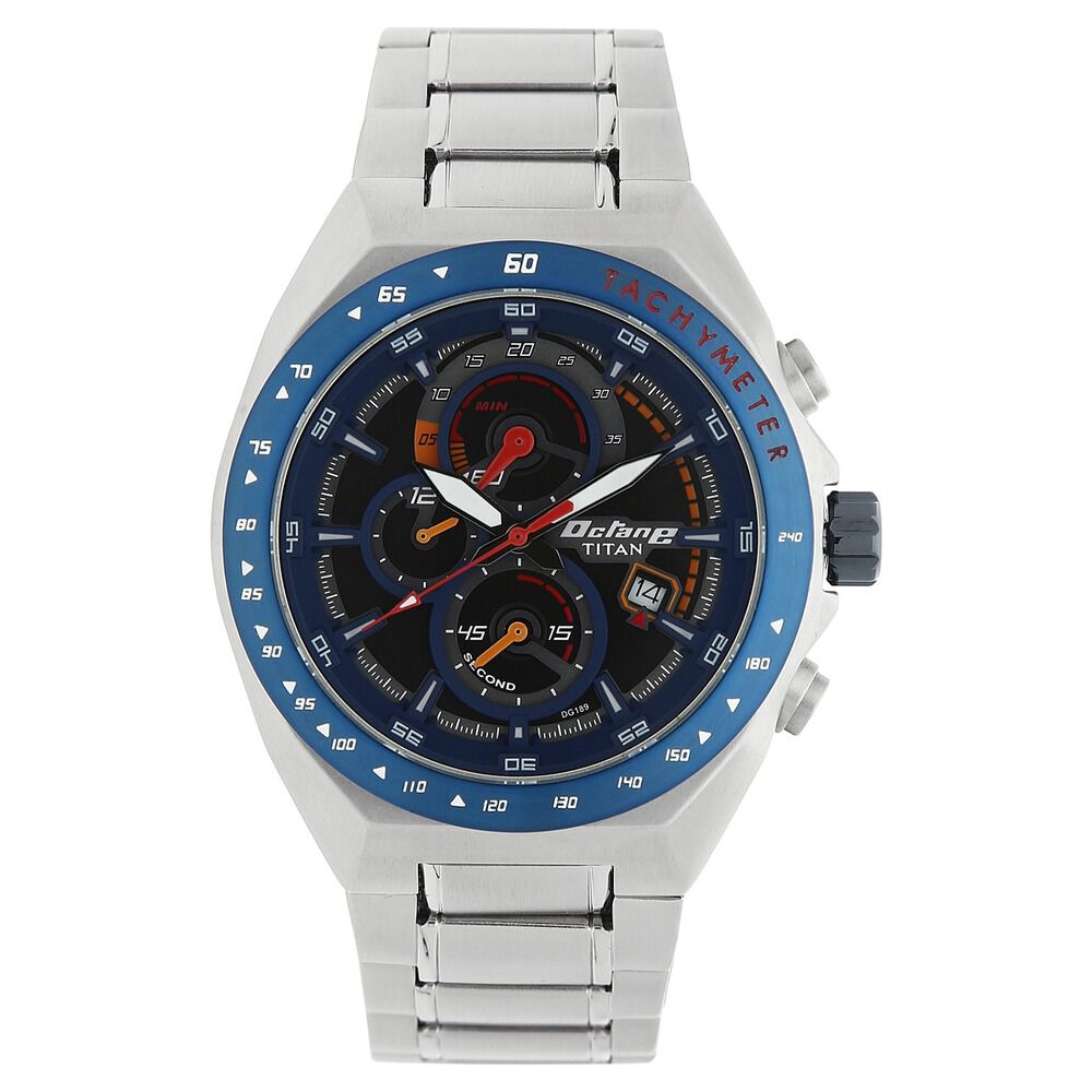 Buy Online Titan Octane Blue Chrono Stainless Steel Strap Watch