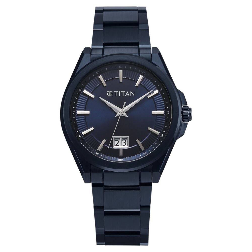 Titan Classique Big Date Analog with Blue Dial Blue Stainless Steel Strap Watch for Men-image-21