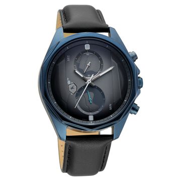 Fastrack Oceanyx 2.0 Chronograph Watch for Men with Grey Dial & Black Leather Strap