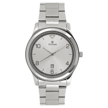 Titan Workwear White Dial Analog with Date Stainless Steel Strap watch for Men