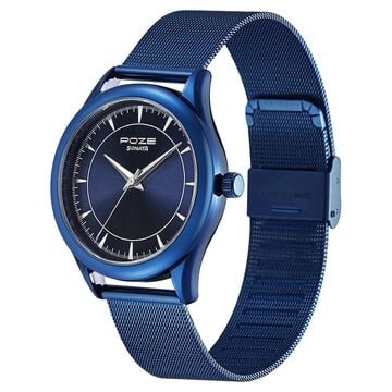 Poze by Sonata Quartz Analog Blue Dial Stainless Steel Strap Watch for Men