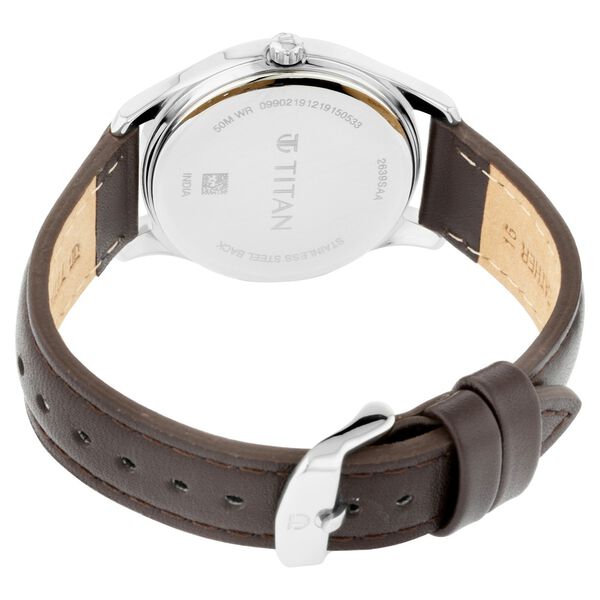 Titan Workwear Silver Dial Women Watch With Leather Strap - image number 4
