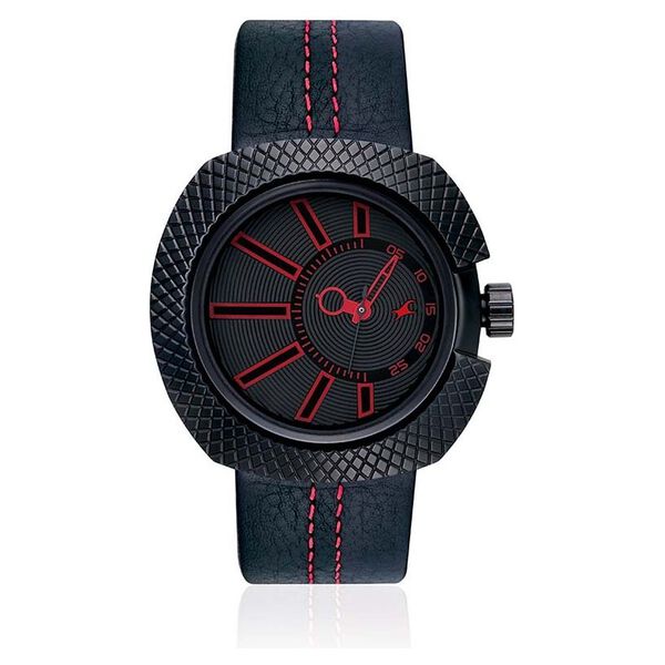 Fastrack Quartz Analog Black Dial Leather Strap Watch for Guys - image number 0