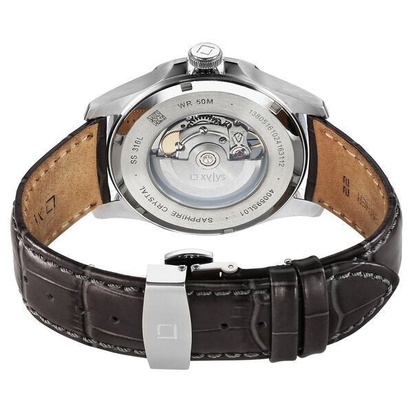 Xylys Automatic Analog White Dial Grey Leather Strap Watch For Men - image number 3