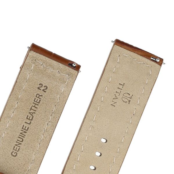 22 mm Tan Genuine Leather Strap for Men - image number 4