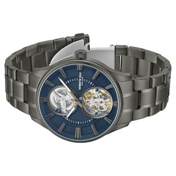 Kenneth Cole Automatic Blue Dial With Grey Stainless Steel Strap Watch For Men