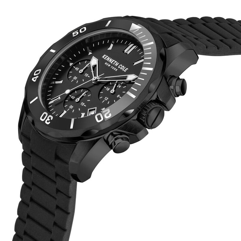 Kenneth Cole Quartz Chronograph Black Dial Silicone Strap Watch for Men - image number 1