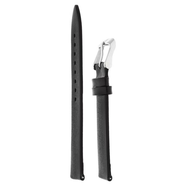 20 mm Black Genuine Leather Strap for Men - image number 2