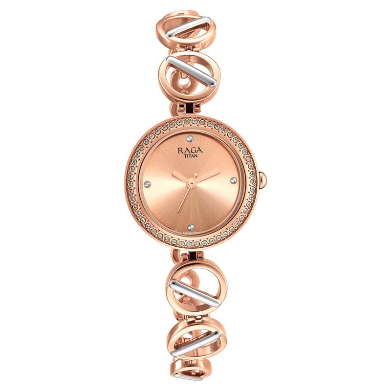 Titan raga rose gold with bracelet Clearance
