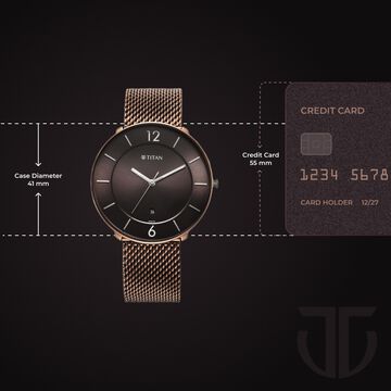 Titan Neo Splash Quartz Analog with Date Brown Dial Stainless Steel Strap Watch for Men