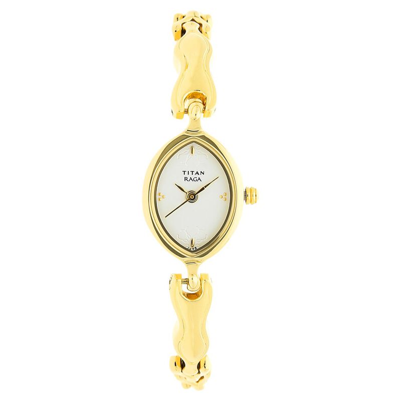 Titan Raga White Dial Women Watch With Metal Strap