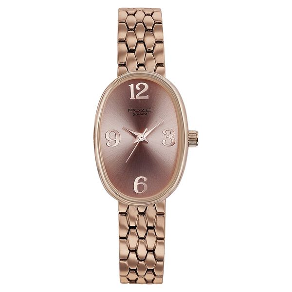 Sonata Poze Quartz Analog Rose Gold Dial Metal Strap Watch for Women - image number 1