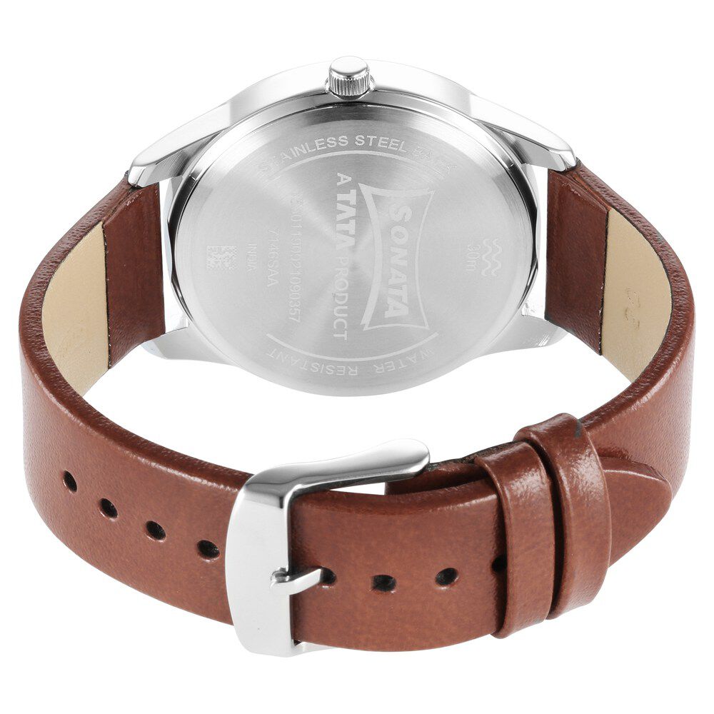 Buy Online Sonata Force Quartz Analog with Day and Date Silver