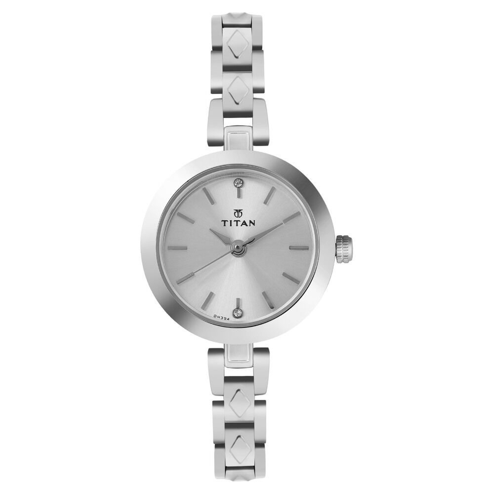 Buy Online Titan Quartz Analog Silver Dial Stainless Steel Strap