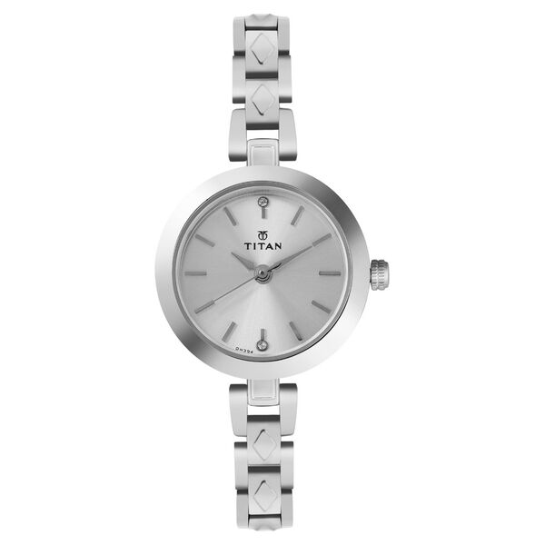Titan Quartz Analog Silver Dial Silver Stainless Steel Strap Watch For Women - image number 0