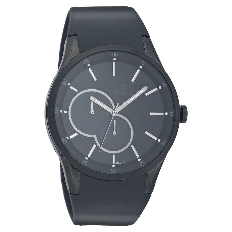 Titan Quartz Multifunction Black Dial Watch for Men