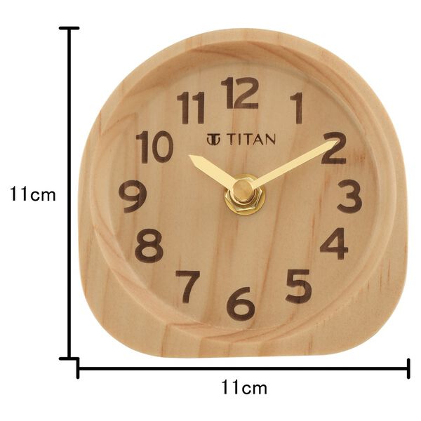 Titan Wooden Table Clock Light Brown Dial with Silent Sweep Technology - image number 3