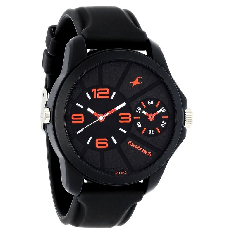 Fastrack Quartz Analog Black Dial Silicone Strap Watch for Guys - image number 1
