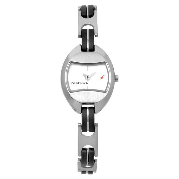 Fastrack Quartz Analog White Dial Leather & Metal Strap Watch for Girls - image number 0