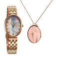 Titan Raga Memoirs Quartz Analog Mother Of Pearl Dial Rose Gold Metal Strap Oval Shaped Watch For Women - image number 0