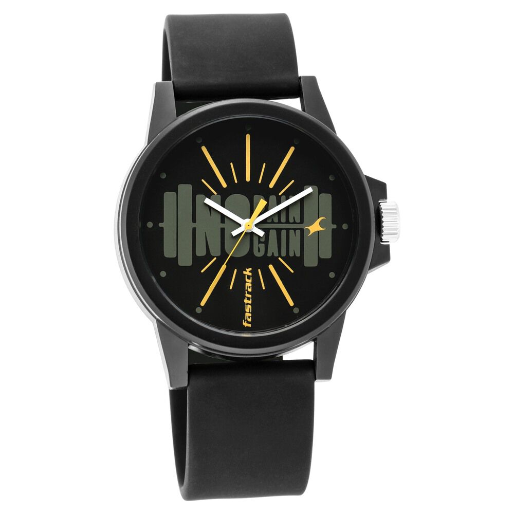Fastrack Fastfit Quartz Analog Black Dial Silicone Strap Unisex Watch