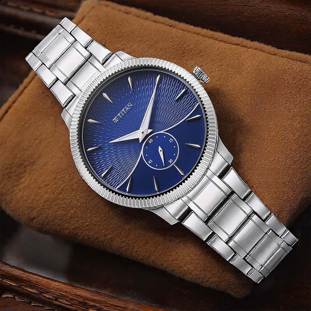 Buy Online Titan Regalia Opulent Quartz Analog Blue Dial Silver
