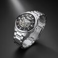 Titan See-Through Skeletal Automatic Analog with Black Dial Silver Stainless Steel Strap Watch for Men - image number 0