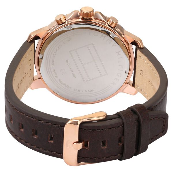 Tommy Hilfiger Quartz Multifunction Blue Dial Leather Strap Watch for Men - image number 4