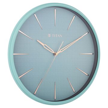 Titan Contemporary Peacock Green Wall Clock in a Matte Finish with a Textured Dial 32.5 x 32.5 cm (Medium)