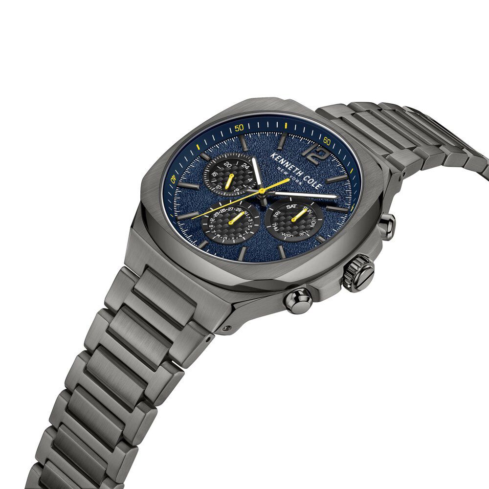 Buy Online Kenneth Cole Multifunction Blue Dial Watch for Men